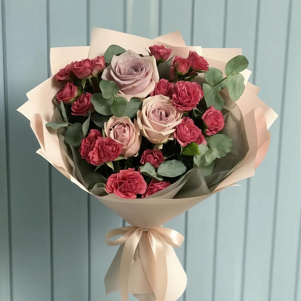 Букет цветов из: Гвоздики и Розы в Шарлык