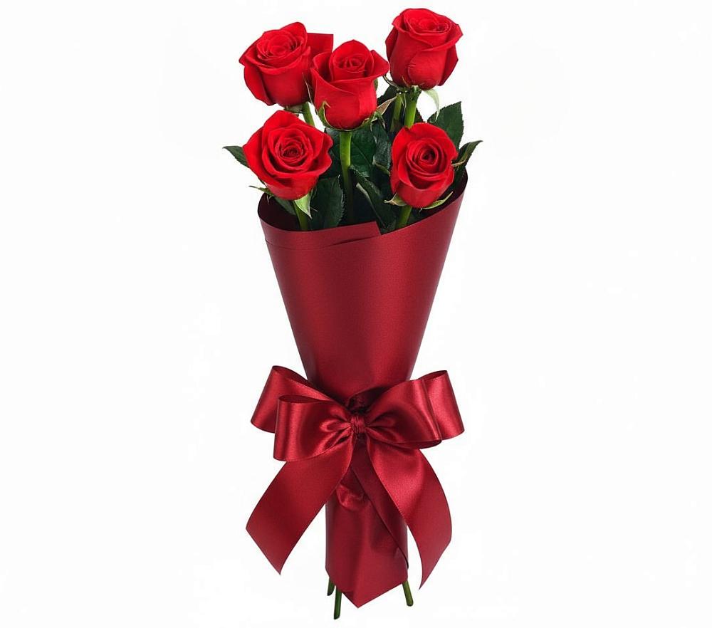 Букет 5 Красных роз Эдлесс Лав в Шарлык