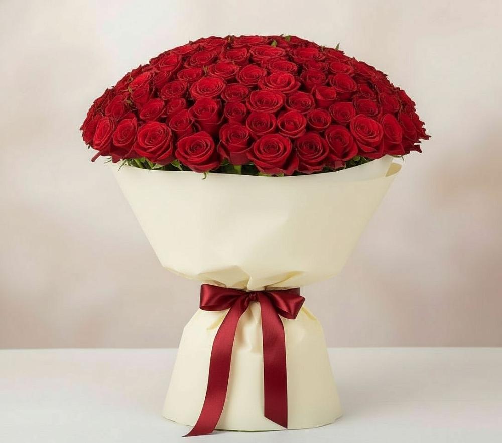 Букет 101 Красная роза Милано в Шарлык