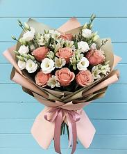 Букет цветов из:  Розы, Альстромерии и Лизиантусы в Шарлык
