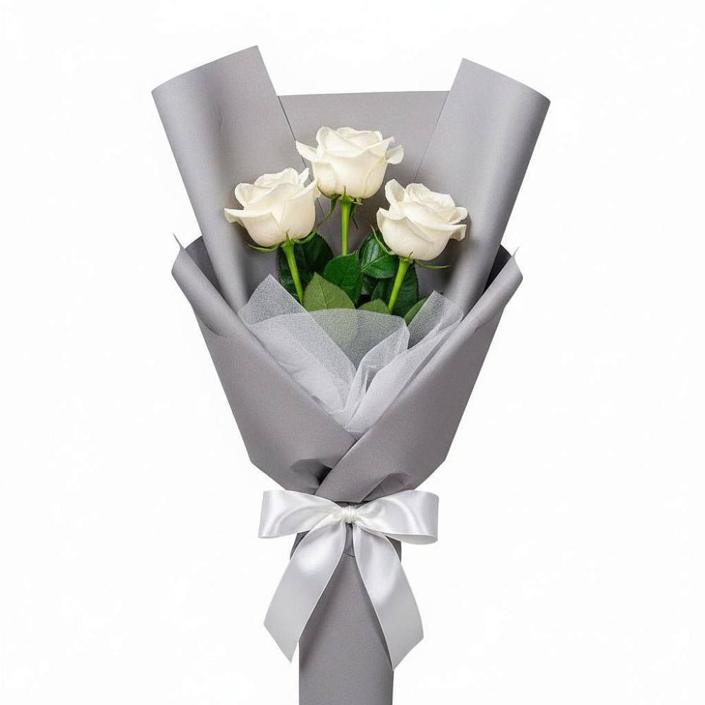 Букет 3 белые розы в Шарлык