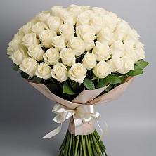 Букет 101 беля роза Белоснежка в Шарлык