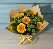 Букет цветов из:  Герберы и Хризантемы в Шарлык