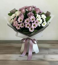 Букет цветов из:  Хризантемы и Розы в Шарлык