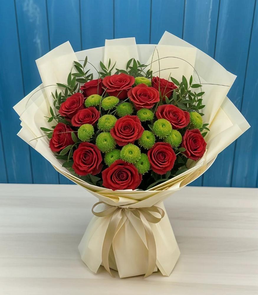 Букет цветов из: Розы и Хризантемы в Шарлык