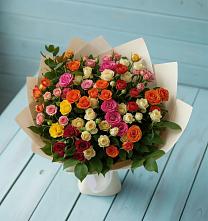 Букет Микс из разноцветных кустовых роз #REPLACE_PRED# Шарлык