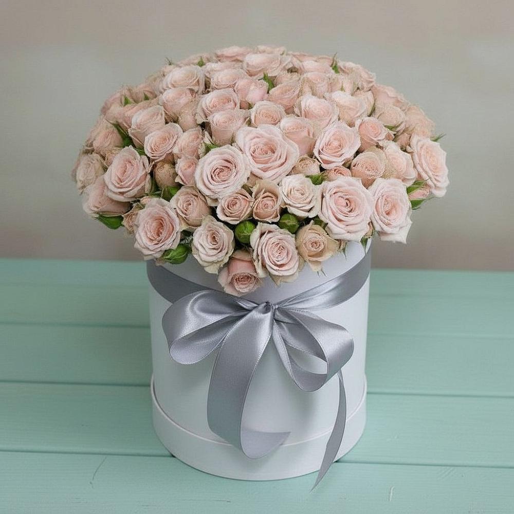 Цветочная композиция из Розы в шляпной коробке в Шарлык